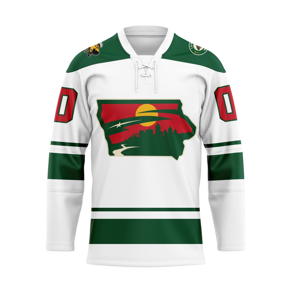 AHL Iowa Wild Personalized 2025/26 White Lace Hockey Jersey