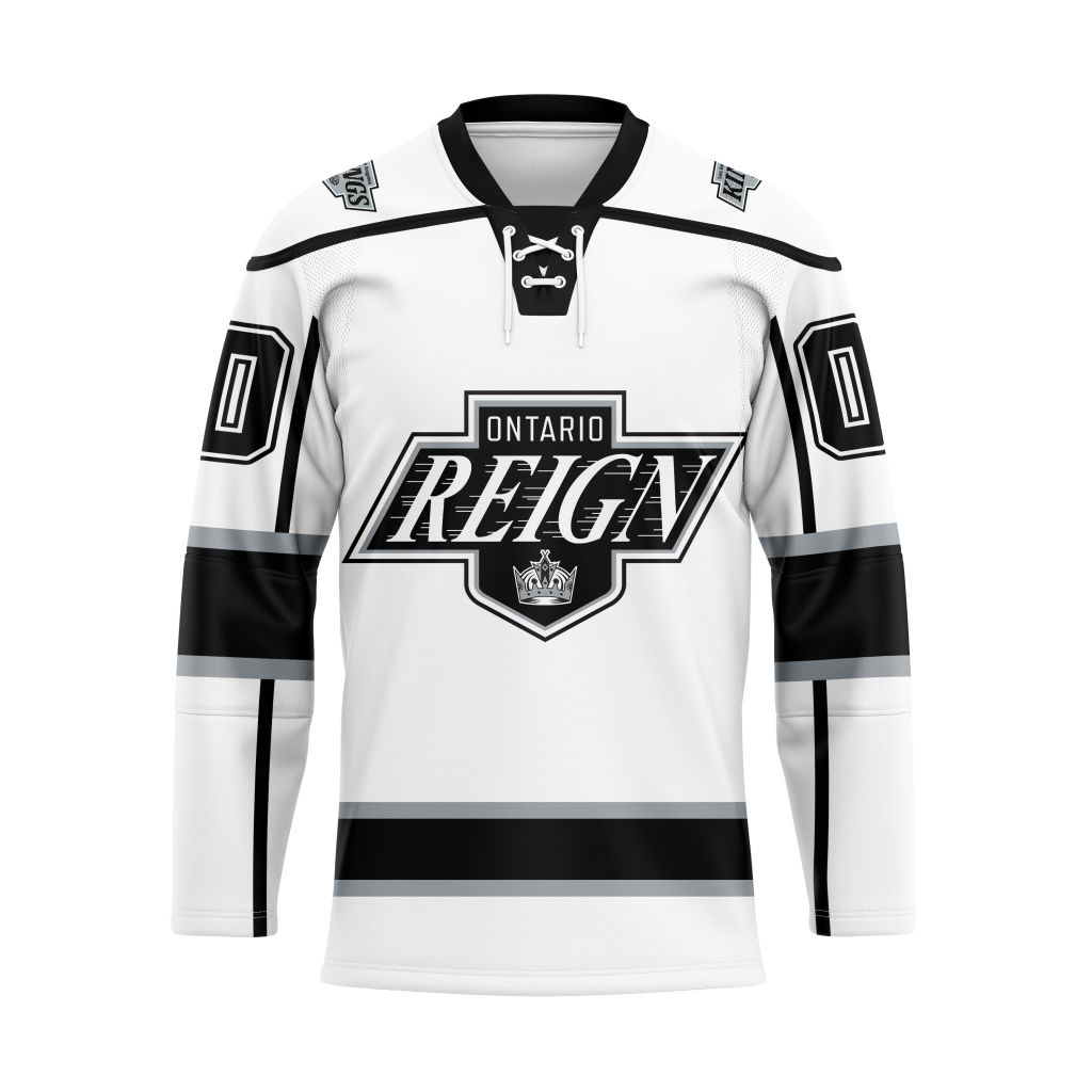 AHL Ontario Reign Personalized 2025/26 White Lace Hockey Jersey