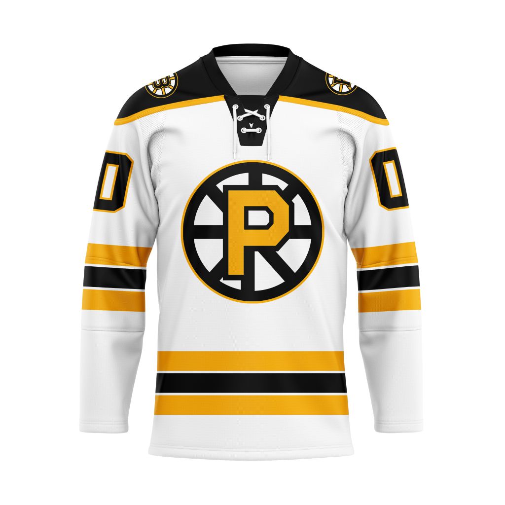 AHL Providence Bruins Personalized 2025/26 White Lace Hockey Jersey