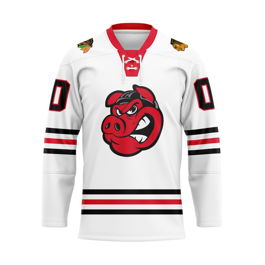 AHL Rockford IceHogs Personalized 2025/26 White Lace Hockey Jersey