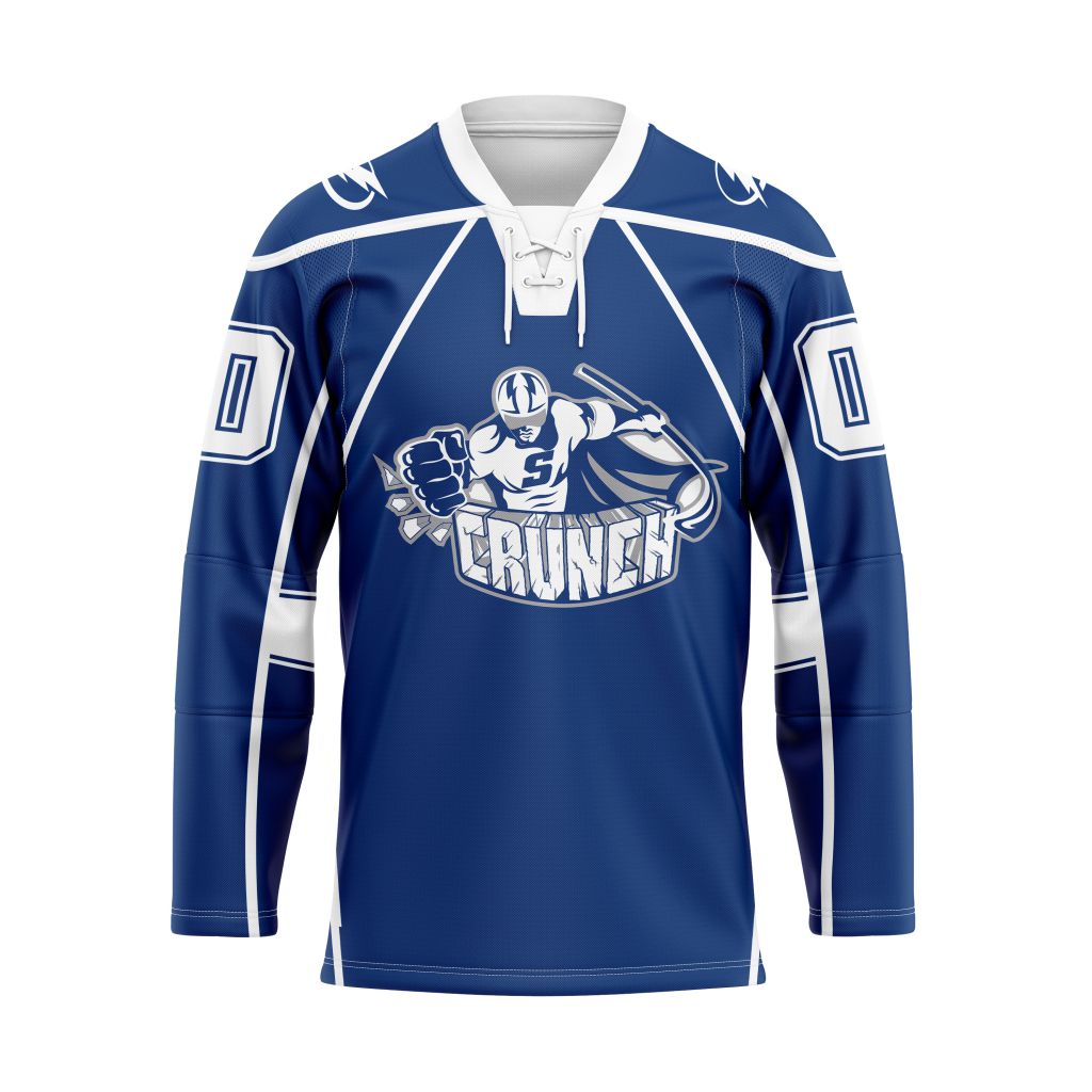 AHL  Syracuse Crunch Personalized 2025/26 Blue Lace Hockey Jersey