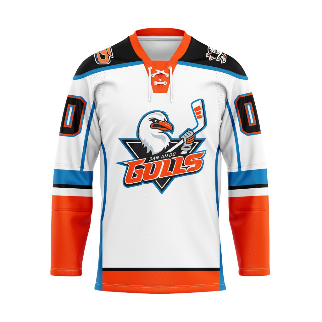 AHL San Diego Gulls Personalized 2025/26 White Lace Hockey Jersey