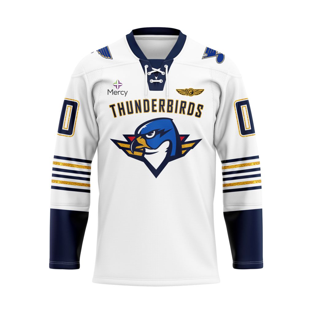 AHL Springfield Thunderbirds Personalized 2025/26 White Lace Hockey Jersey
