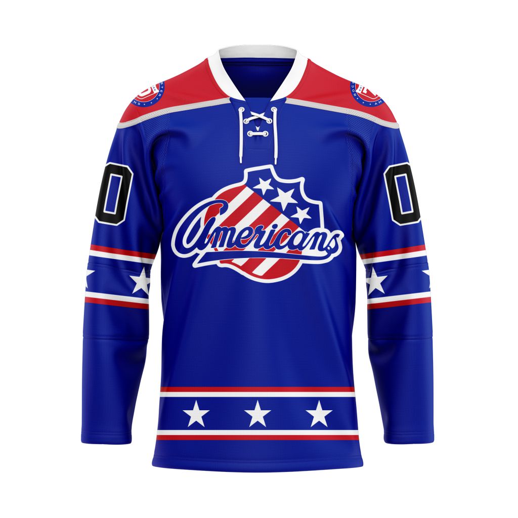 AHL Rochester Americans Personalized Throwback 2000's Throwback Lace Hockey Jersey