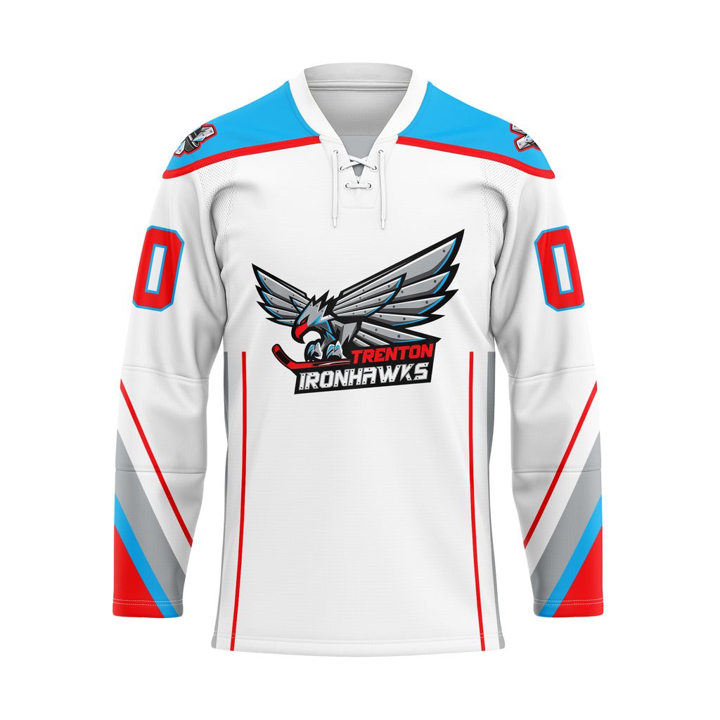 ECHL Trenton Ironhawks Personalized 2026-27 White Lace Hockey Jersey