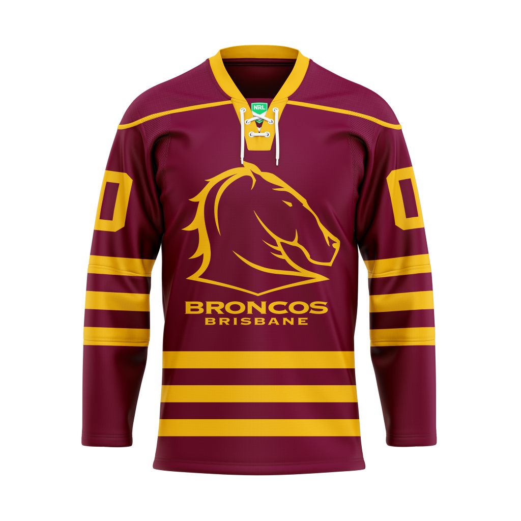 NRL Brisbane Broncos  Personalized Hockey Jersey Design ST2501