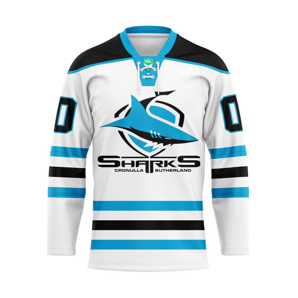 NRL Cronulla-Sutherland Sharks  Personalized Hockey Jersey Design ST2501