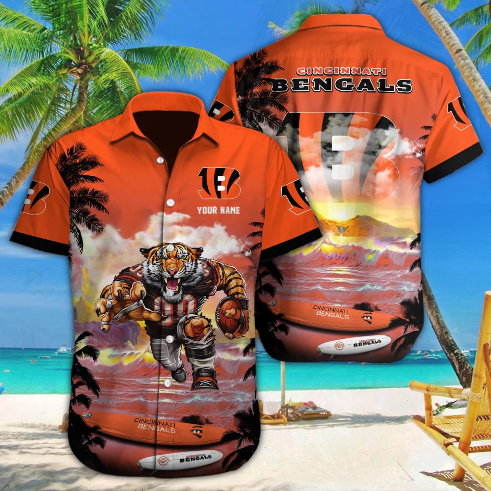 LIMITED NFL Cincinnati Bengals Special Hawaiian Design Button