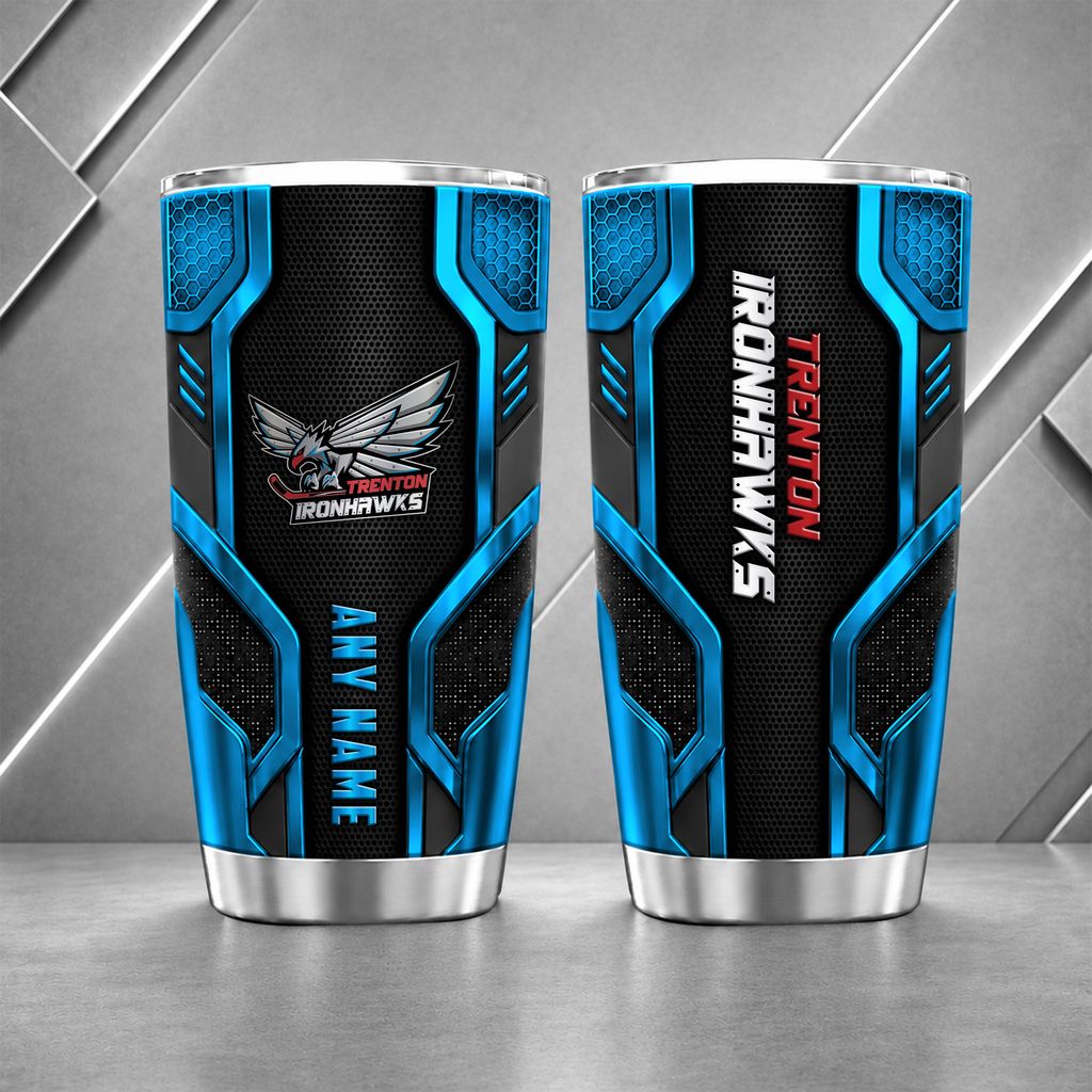 ECHL Trenton Ironhawks Personalized Name Tumbler Design ST2601
