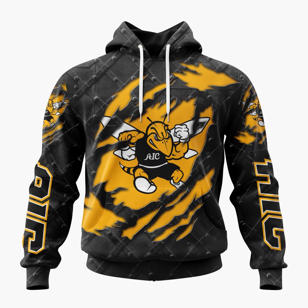 NCAA American International Yellow Jackets Special Black Metal Design ST2601