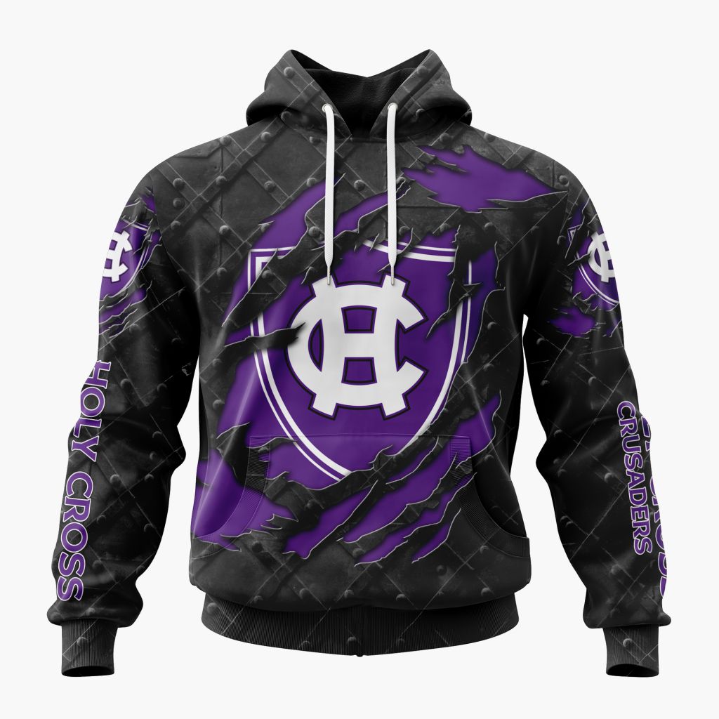 NCAA Holy Cross Crusaders Special Black Metal Design ST2601