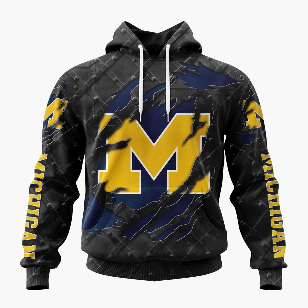 NCAA Michigan Wolverines Special Black Metal Design ST2601