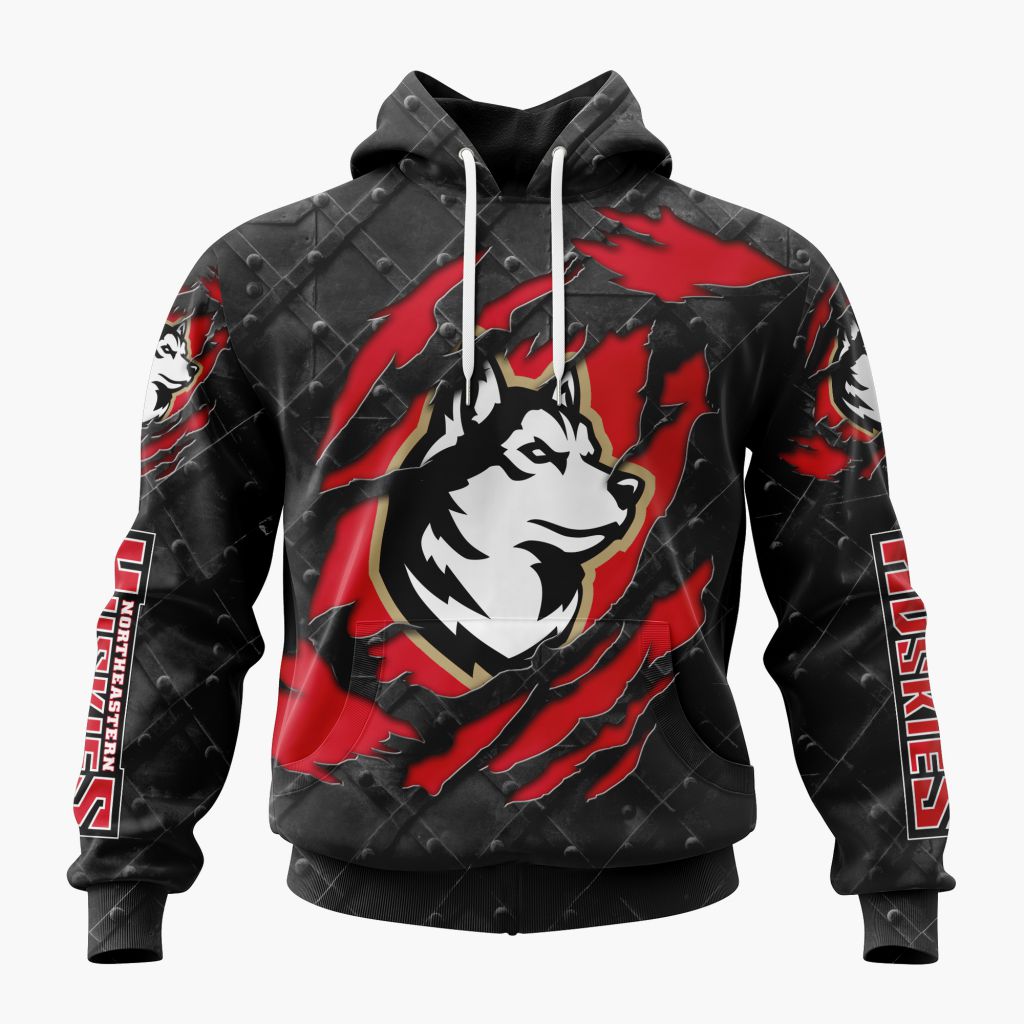 NCAA Northeastern Huskies Special Black Metal Design ST2601
