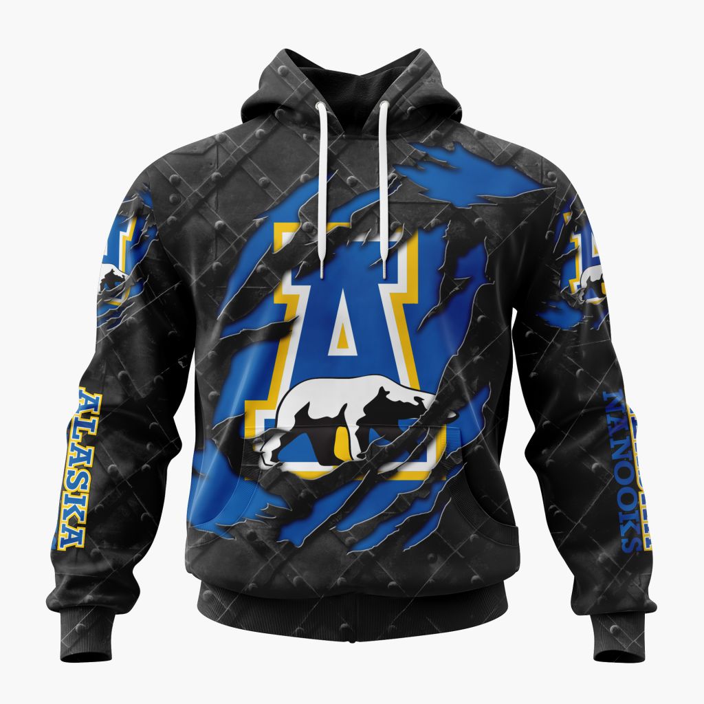 NCAA Alaska Nanooks Special Black Metal Design ST2601