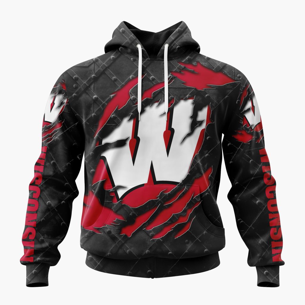 NCAA Wisconsin Badgers Special Black Metal Design ST2601