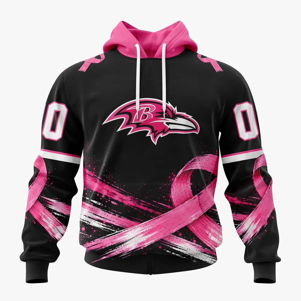 NFL Baltimore Ravens Personalized Pink Fights Breast Cancer Design ST2601
