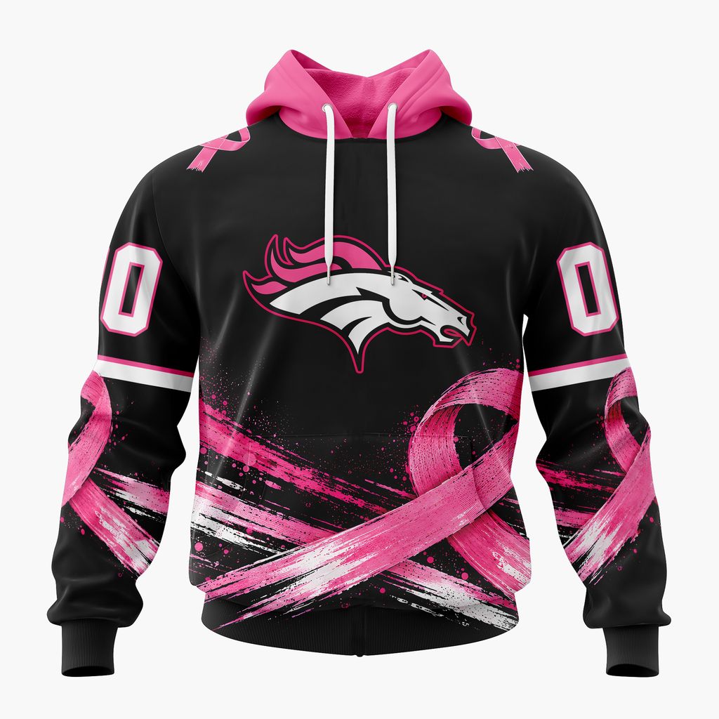 NFL Denver Broncos Personalized Pink Fights Breast Cancer Design ST2601