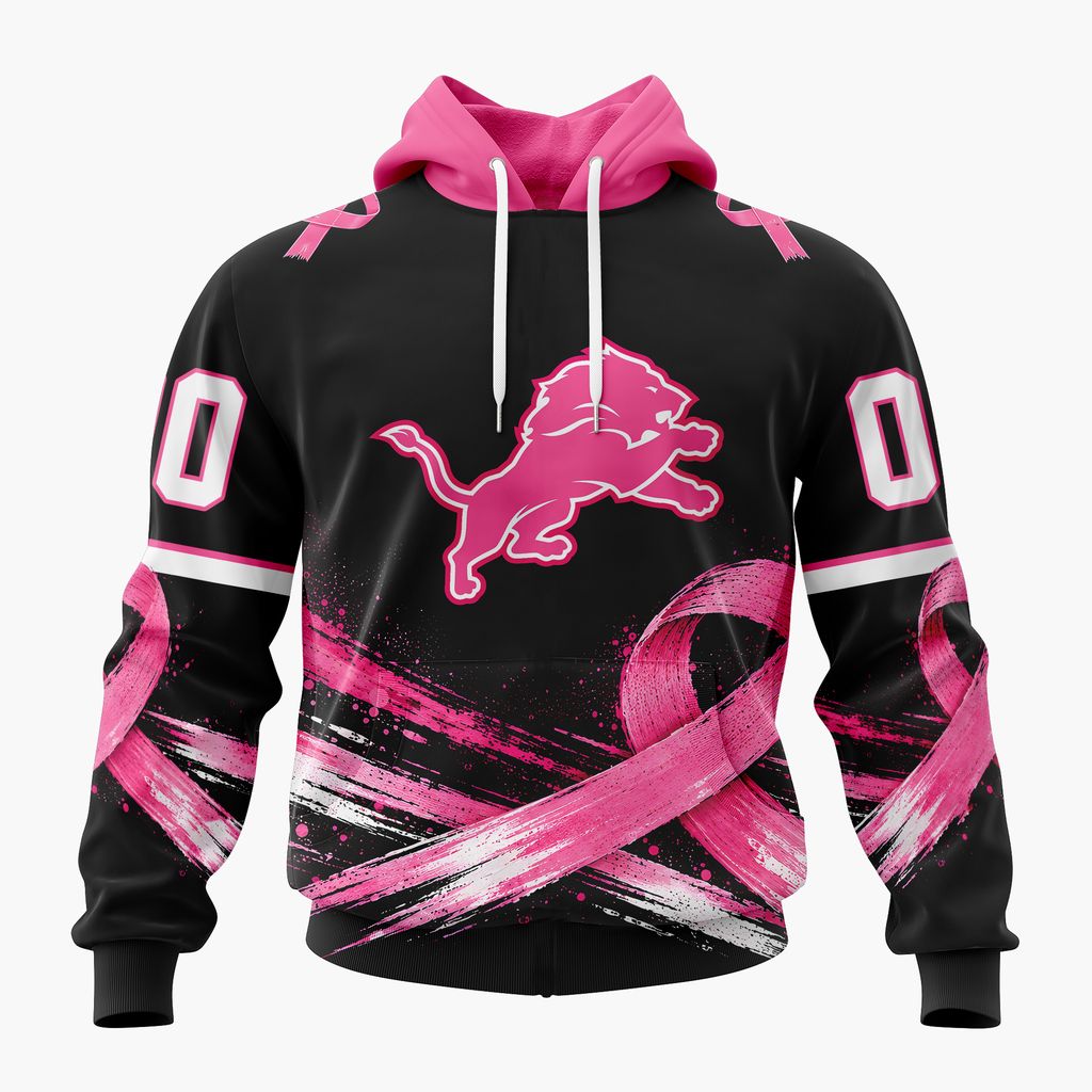 NFL Detroit Lions Personalized Pink Fights Breast Cancer Design ST2601