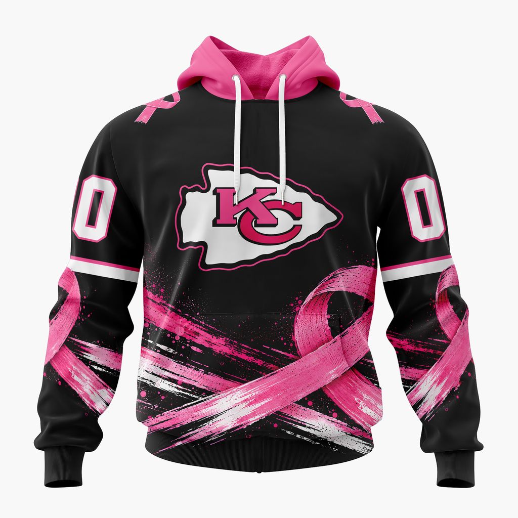 NFL Kansas City Chiefs Personalized Pink Fights Breast Cancer Design ST2601