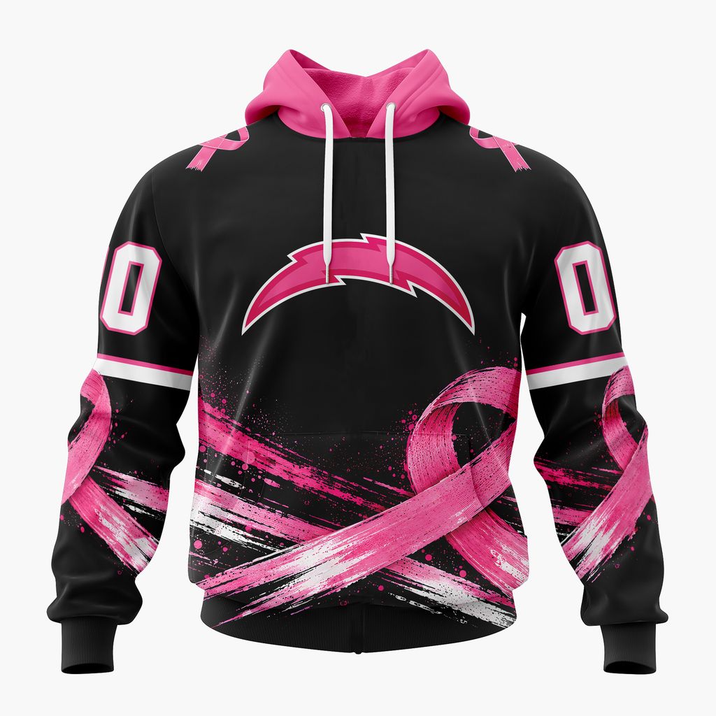 NFL Los Angeles Chargers Personalized Pink Fights Breast Cancer Design ST2601