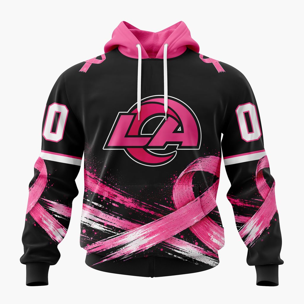 NFL Los Angeles Rams Personalized Pink Fights Breast Cancer Design ST2601