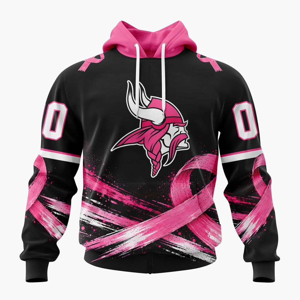 NFL Minnesota Vikings Personalized Pink Fights Breast Cancer Design ST2601