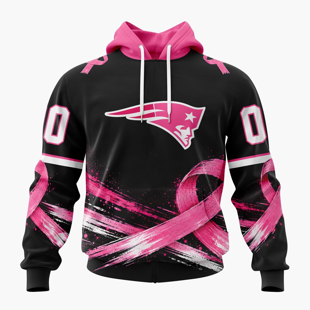 NFL New England Patriots Personalized Pink Fights Breast Cancer Design ST2601