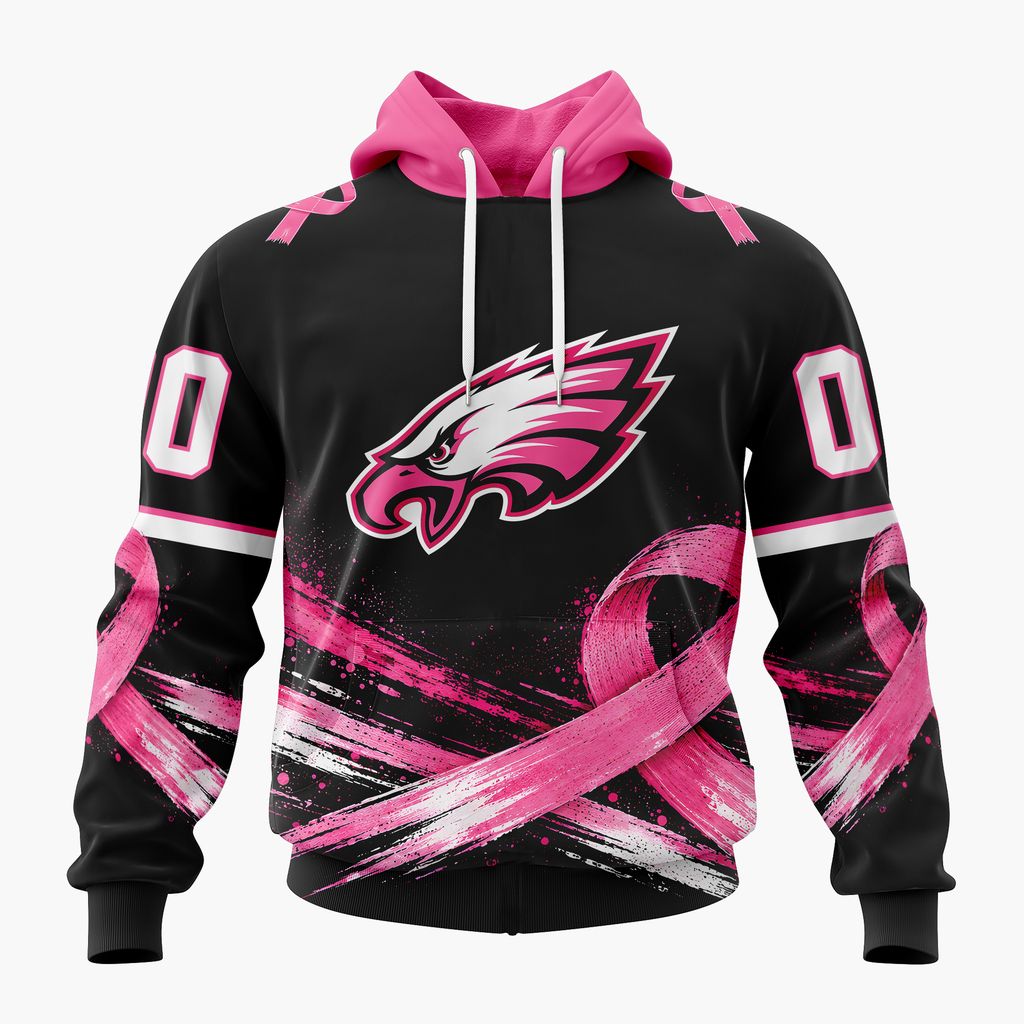 NFL Philadelphia Eagles Personalized Pink Fights Breast Cancer Design ST2601