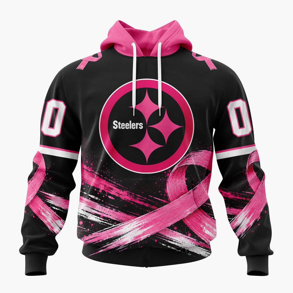 NFL Pittsburgh Steelers Personalized Pink Fights Breast Cancer Design ST2601
