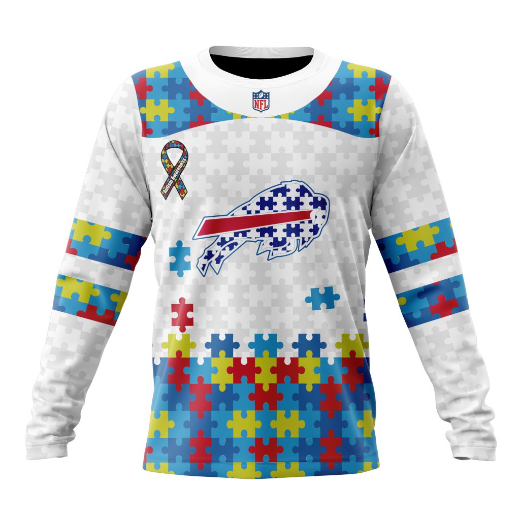 Buffalo Bills NFL Special Fearless Against Autism Hands Design