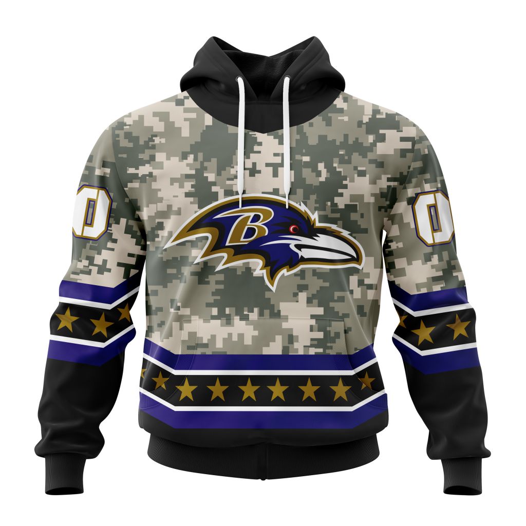 NFL Baltimore Ravens Special Camo Design For Veterans Day ST2301