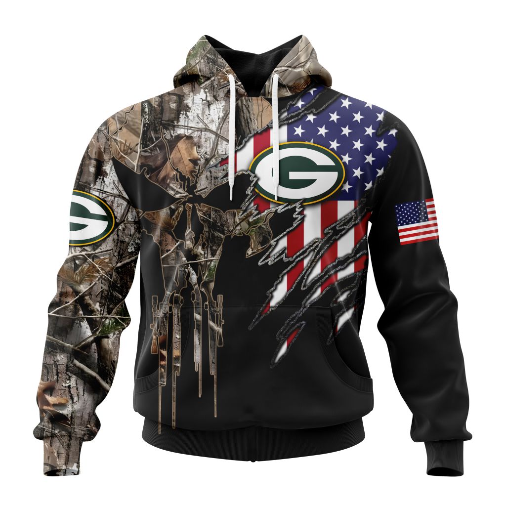 NFL Green Bay Packers Special Camo Hunting Design With Skull Art ST2303