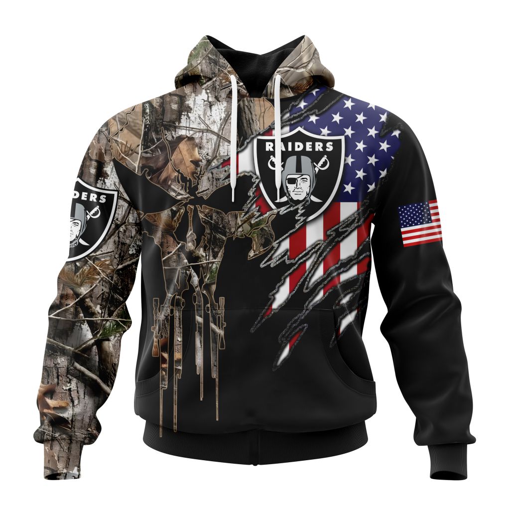 NFL Las Vegas Raiders Special Camo Hunting Design With Skull Art ST2303
