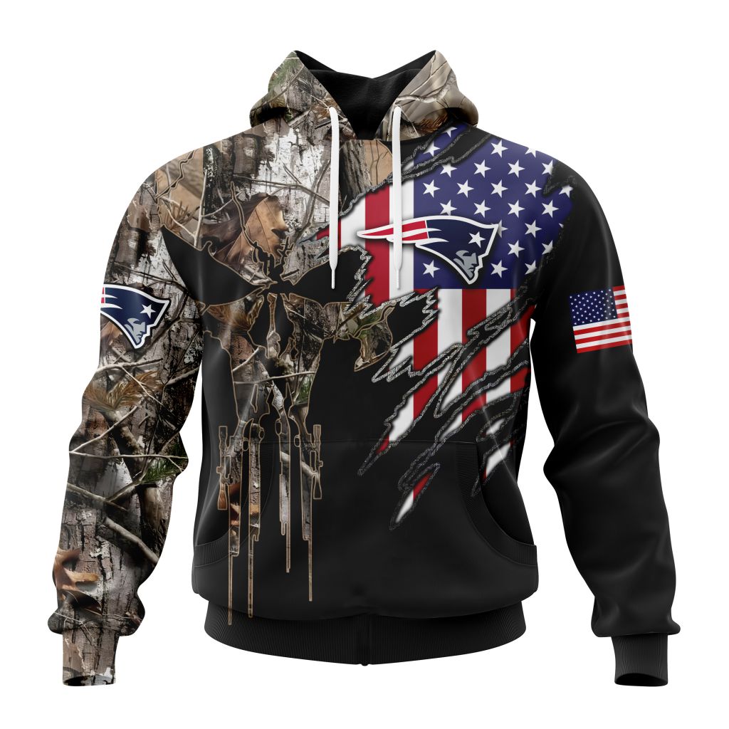 NFL New England Patriots Special Camo Hunting Design With Skull Art ST2303