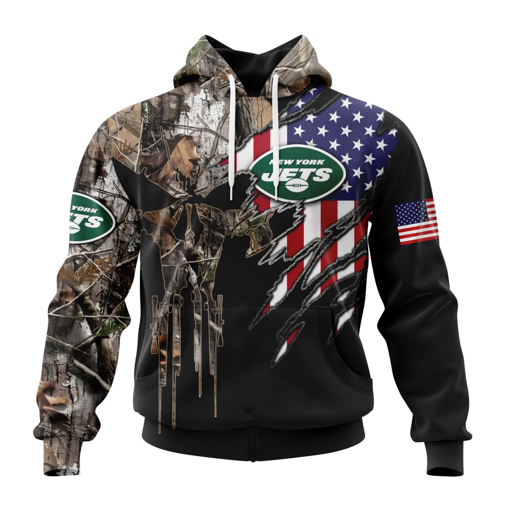NFL New York Jets Special Camo Hunting Design With Skull Art ST2303