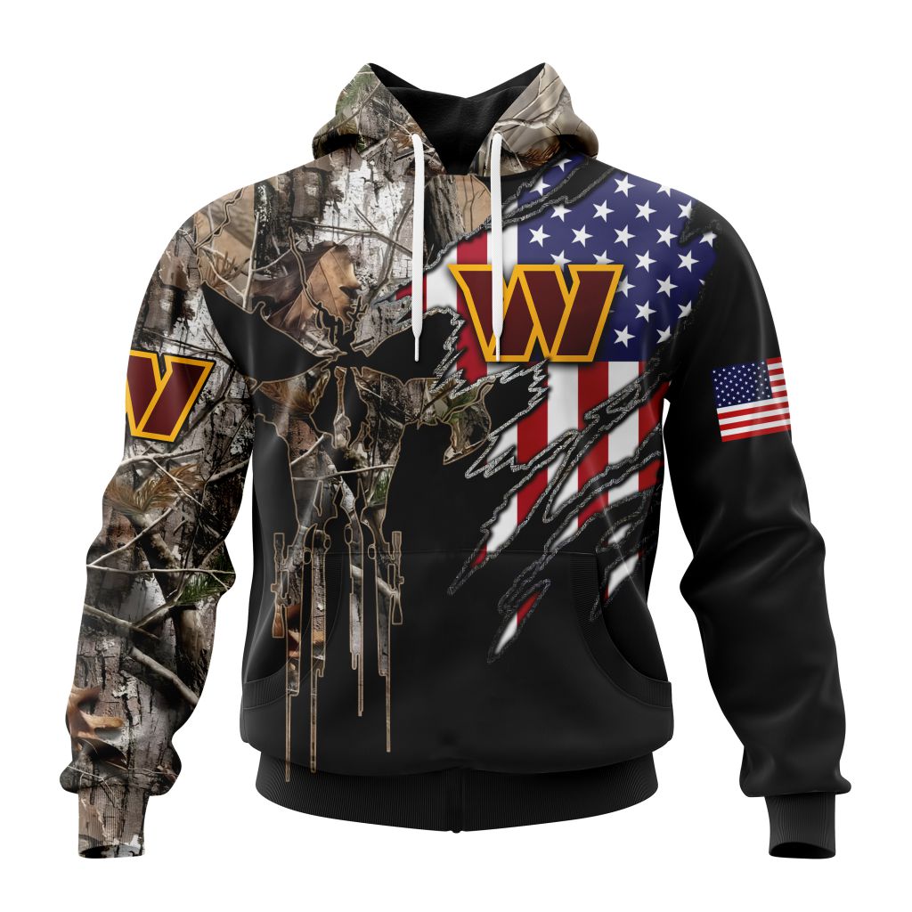 NFL Washington Commanders Special Camo Hunting Design With Skull Art ST2303