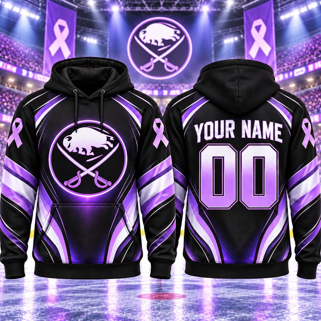 NHL Buffalo Sabres Personalized Hockey Fights Cancer Design ST2601
