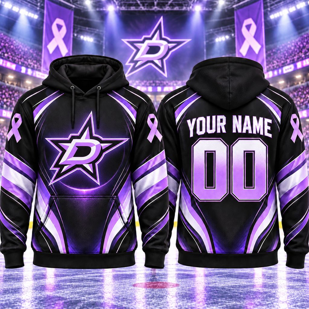 NHL Dallas Stars Personalized Hockey Fights Cancer Design ST2601