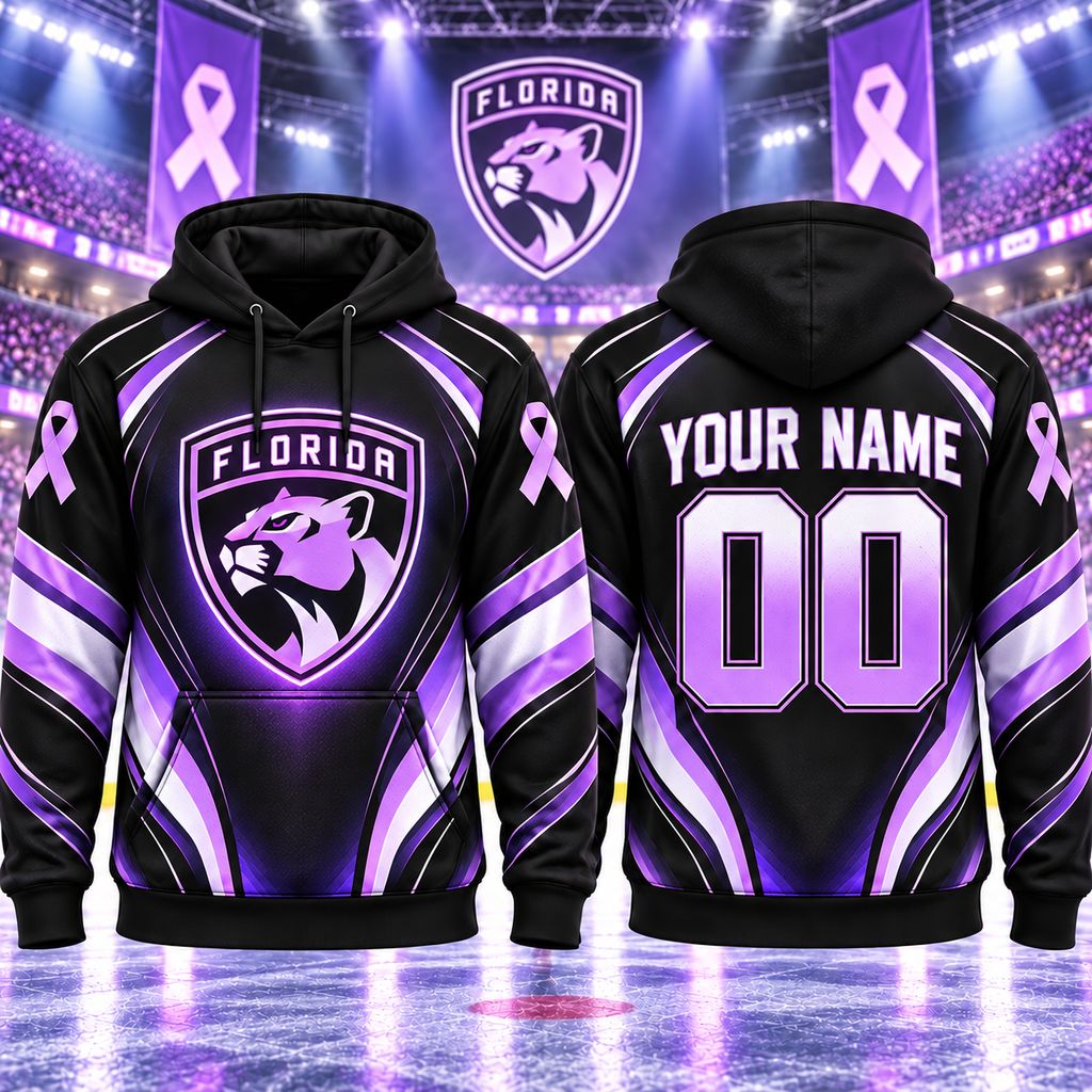 NHL Florida Panthers Personalized Hockey Fights Cancer Design ST2601