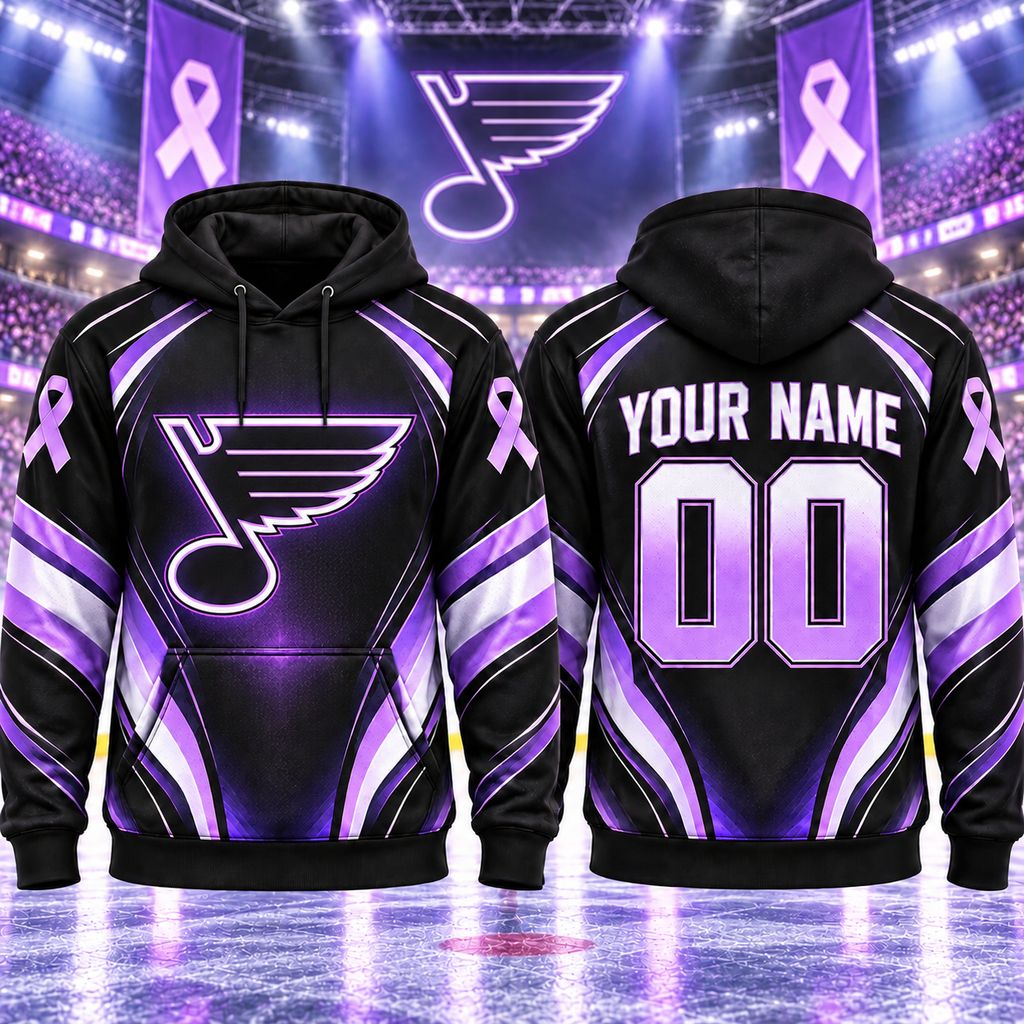 NHL St. Louis Blues Personalized Hockey Fights Cancer Design ST2601