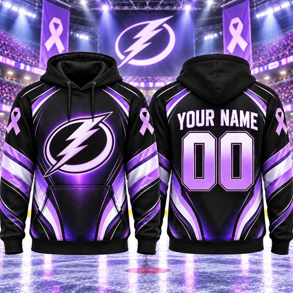 NHL Tampa Bay Lightning Personalized Hockey Fights Cancer Design ST2601