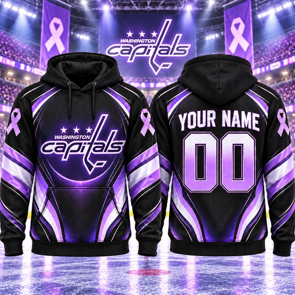 NHL Washington Capitals Personalized Hockey Fights Cancer Design ST2601