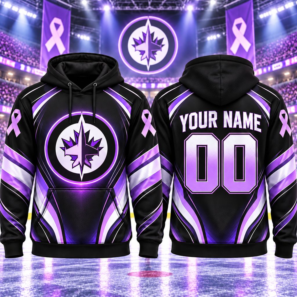 NHL Winnipeg Jets Personalized Hockey Fights Cancer Design ST2601