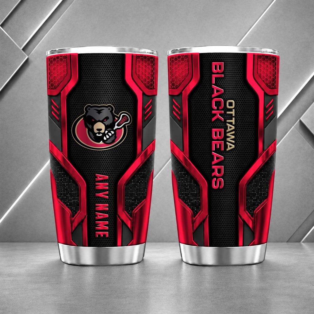 NLL Ottawa Black Bears Personalized Name Tumbler Design ST2601