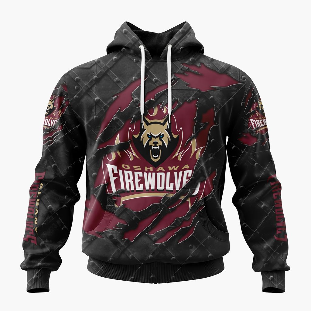 NLL Oshawa FireWolves Special Black Metal Design ST2601