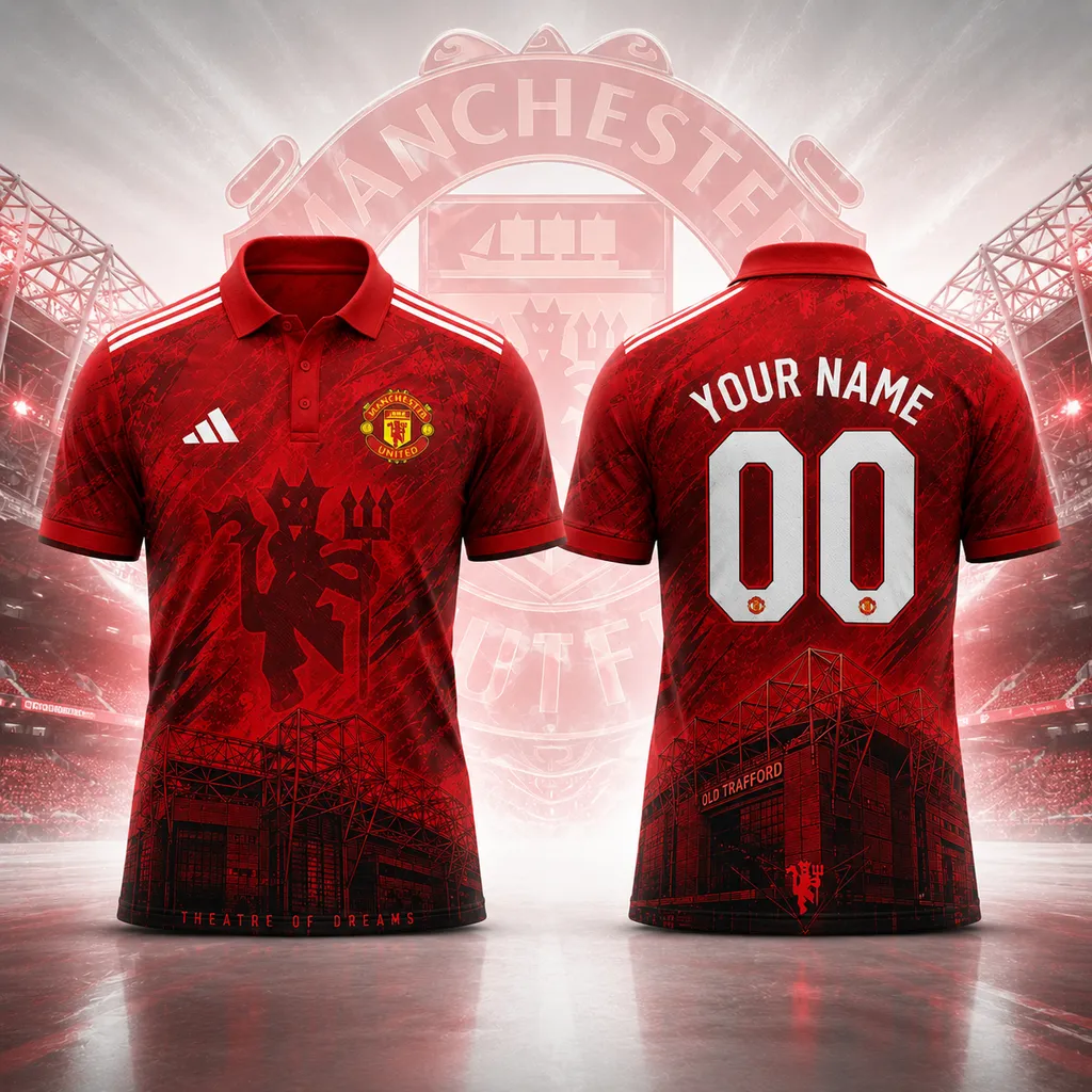 Manchester United Personalized Red Devil Theatre of Dreams Polo Design ST2602
