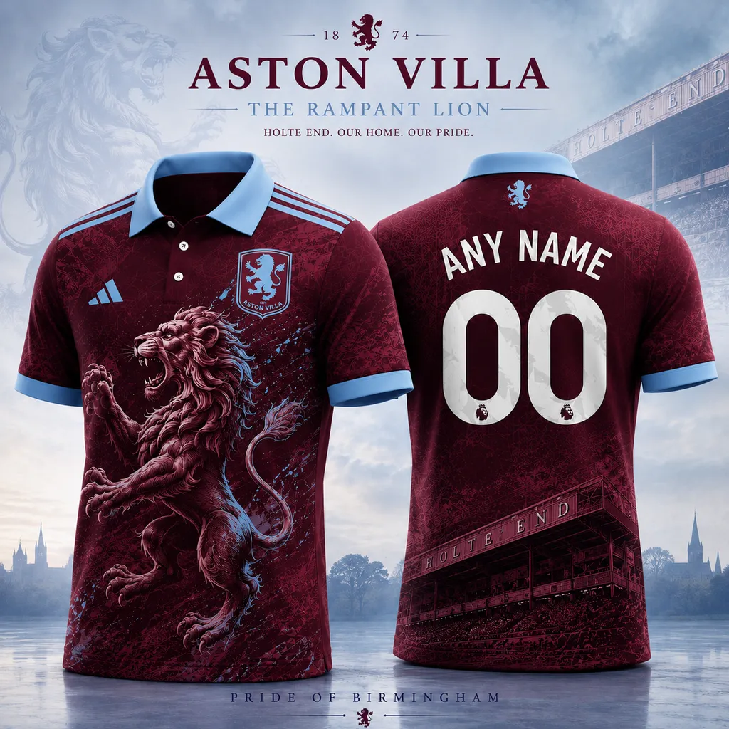 Aston Villa Personalized Rampant Lion Heritage Design ST2601