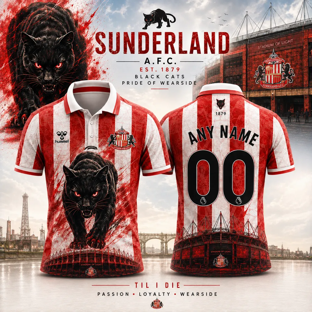 Sunderland Personalized Black Cats Stadium of Light Design ST2601