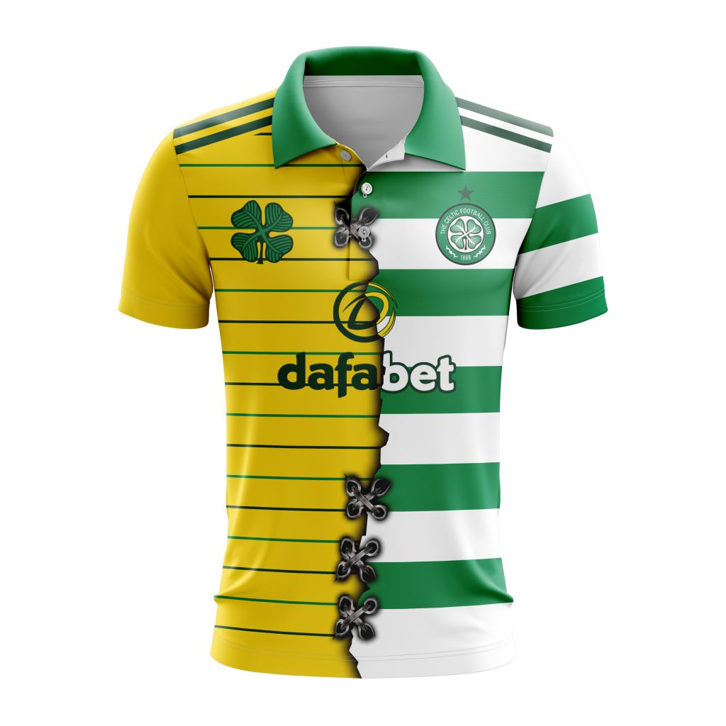 Celtic Football Club Personalized 24/25 Home Mix Polo Design