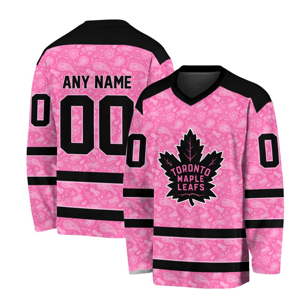 nhl-toronto-maple-leafs-special-pink-v-neck-long-sleeve-st2301-floda-shop